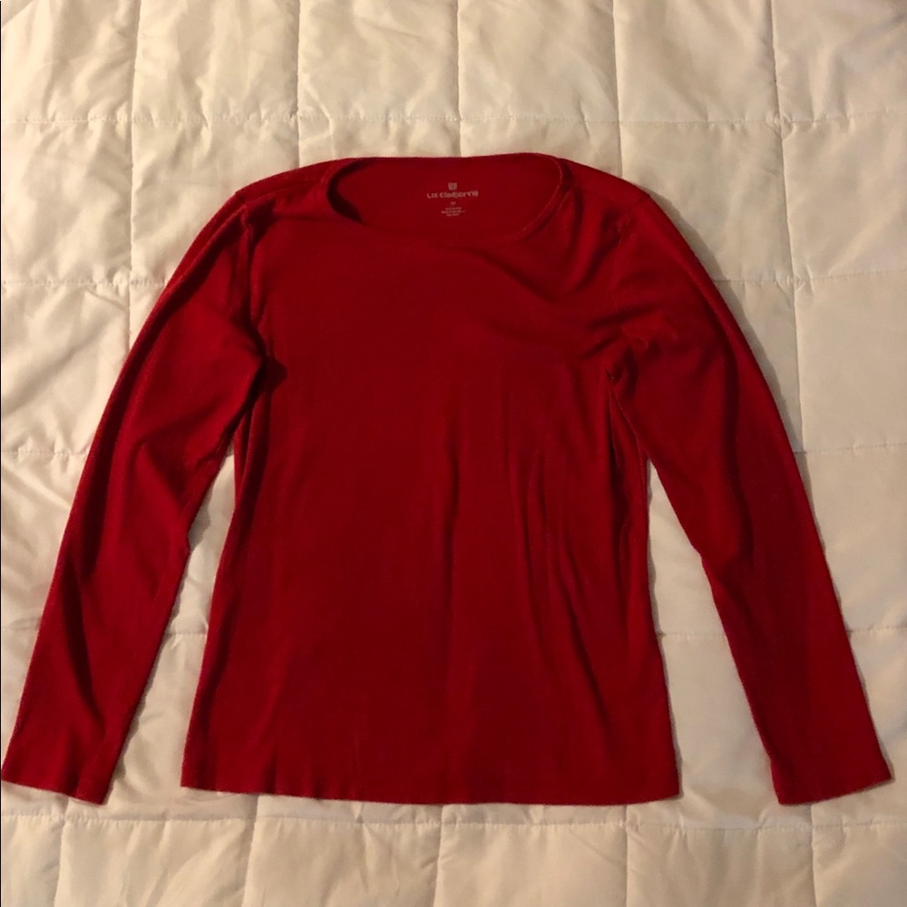 Red long sleeved shirt